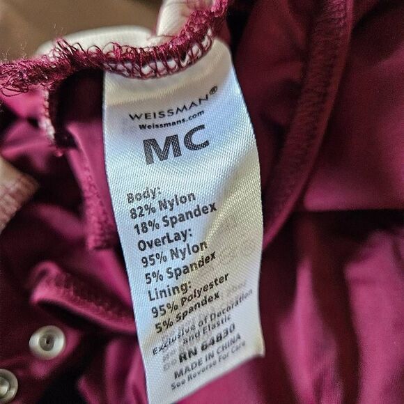 Weissman NWOT child medium dance costume maroon lyrical dress contemporary solo - Picture 8 of 8